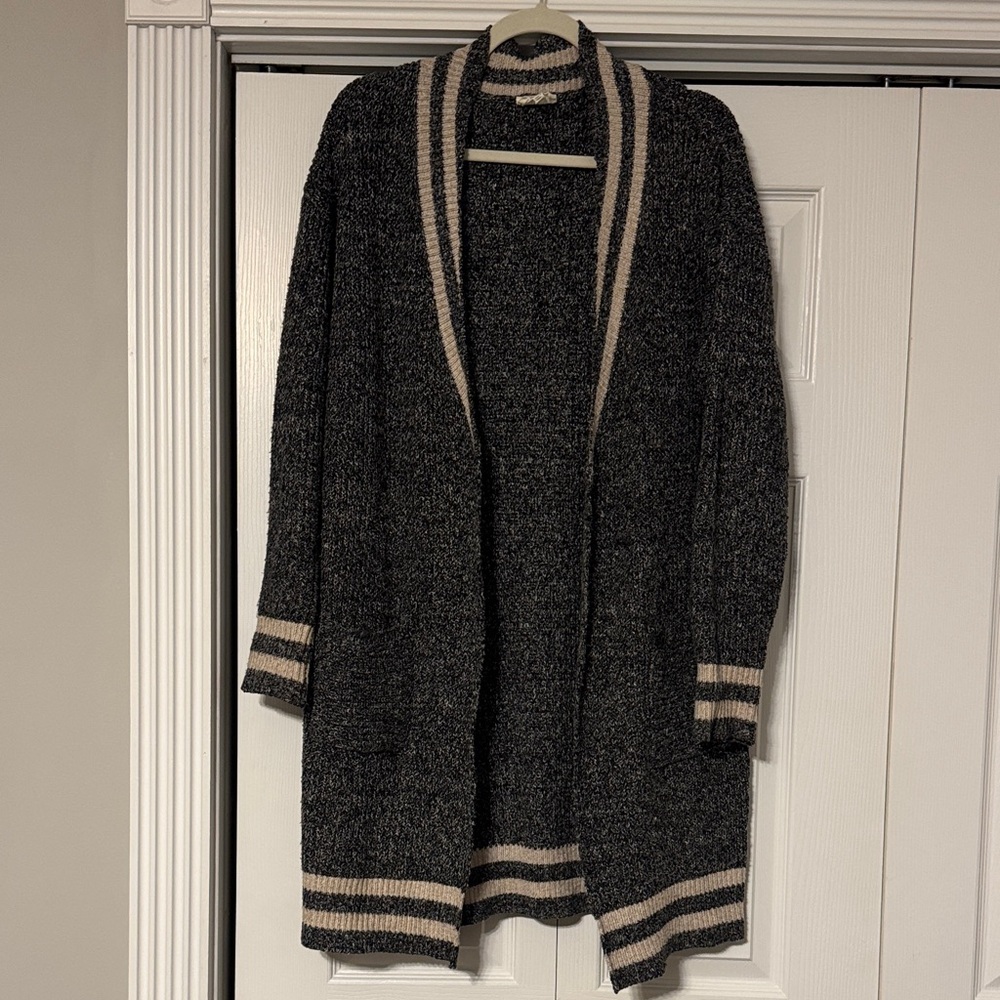 Sienna Sky Charcoal and Tan Cardigan